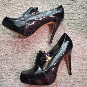 Saks Fifth Ave Patent Leather Heeled Stiletto Platform Botties 10M